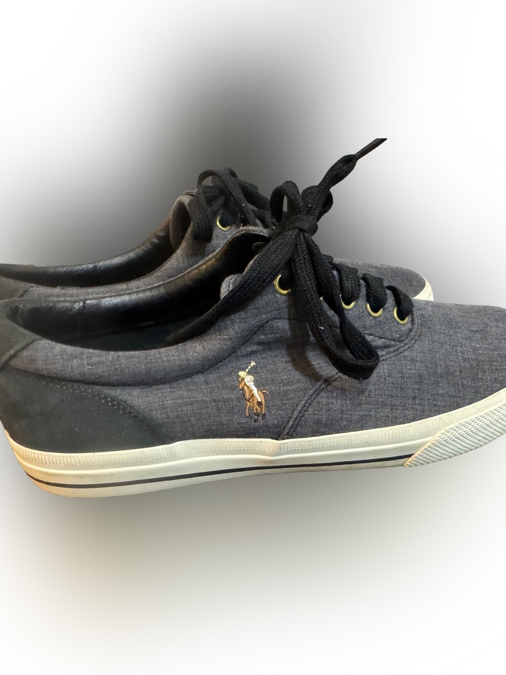 Polo by Ralph Lauren Men’s Gray Canvas Sneaker with Embroidered Pony